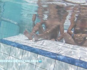NEW! This cute couple loves to soak up the summer sun naked in the water on an underwater lounger