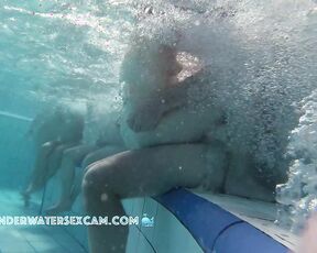 NEW! This couple is having fun together with his big, hard cock while the bubbles are on and no one can really see