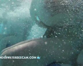 NEW! This couple is having fun together with his big, hard cock while the bubbles are on and no one can really see