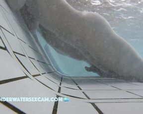 NEW! I was hoping she'd masturbate on the underwater lounger, but instead her boyfriend is doing it