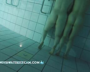 NEW! This lesbian girl discovers the underwater jet, and her girlfriend lets her masturbate