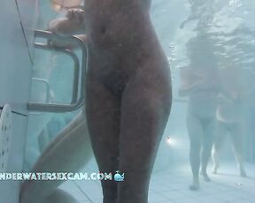 NEW! This African girl is really surprised at how sexy it feels to be naked in the warm water in front of other people.