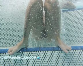 NEW! She loves having her pussy and her extremely long legs massaged by the bubbles in the hot tub