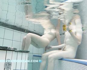 NEW! It's hard to hide a big, thick, hard, long dick even in the water, but she loves it!