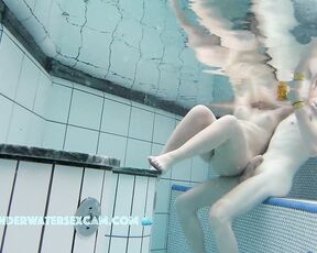 NEW! It's hard to hide a big, thick, hard, long dick even in the water, but she loves it!