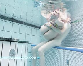 NEW! It's hard to hide a big, thick, hard, long dick even in the water, but she loves it!