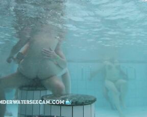 NEW! This completely shameless 18+ teen girl gets thoroughly fucked in the public pool while everyone watches