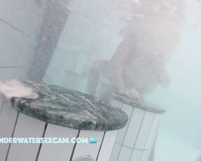 NEW! This completely shameless 18+ teen girl gets thoroughly fucked in the public pool while everyone watches