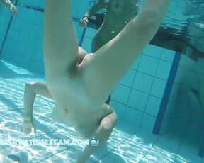 NEW! This teenage girl finds it totally exciting to be naked in the water while everyone is watching her