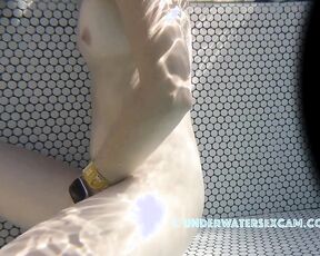 NEW! She's playing with her pussy because she knows I'm watching and that I'm the only one who can see it