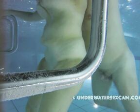 NEW! This clever husband enjoys watching his horny wife masturbate with the underwater jet and helps her do it