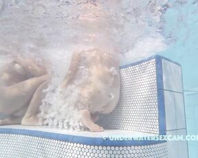 NEW! Some girls in the hot tub prefer to sit like that—maybe because it gives their pussies a better massage?
