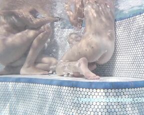 NEW! Some girls in the hot tub prefer to sit like that—maybe because it gives their pussies a better massage?