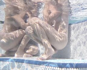 NEW! Some girls in the hot tub prefer to sit like that—maybe because it gives their pussies a better massage?