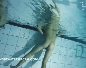 NEW! His cock gets hard and casts a big shadow on the pool wall ;-) He wants to fuck the teen18+ girl!
