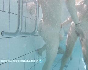 NEW! These teen angels are really excited because it's their first time being completely naked in the pool in front of all these experienced men.