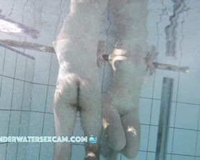 NEW! Those two would definitely love to be alone in the pool right now and really go at it, but they're shy.