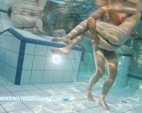 NEW! He carries his girlfriend the whole time because the sauna pool is packed with naked people ;-)