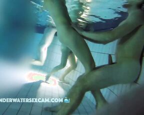 NEW! The peeping tom in the background is watching the horny couple next to me and starts masturbating—that pervert ;-)