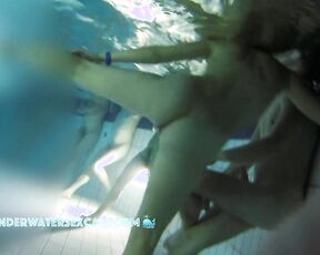 NEW! The peeping tom in the background is watching the horny couple next to me and starts masturbating—that pervert ;-)